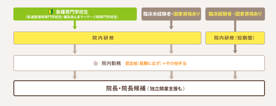 入社後のキャリアアップフロー図